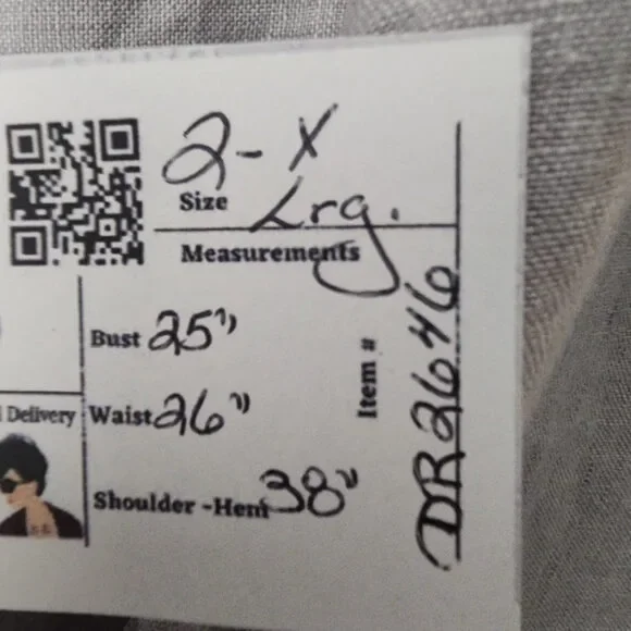 Tahari Grey Linen Sleeveless Collared Dress Dress Size 2X - Picture 9 of 9